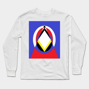 black white red blue yellow circles and triangles Long Sleeve T-Shirt